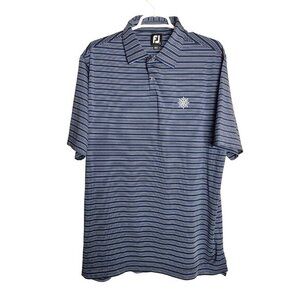 Footjoy Shirt Mens L Blue Polo Golf Striped‎ Performance Stretch Casual FJ 29183